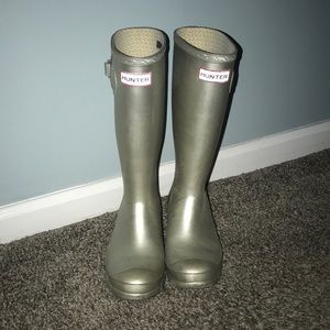 ❌SOLD❌ Silver tall hunter boots size 37